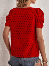 EMERY ROSE Heart Print Puff Sleeve Blouse